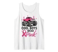 Cool Boys Wear Pink Monster Truck Breast Cancer Boys Kids Tank Top