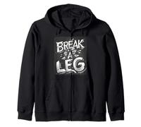 Cool Break a Leg Emblem Costume for Man and Woman Zip Hoodie