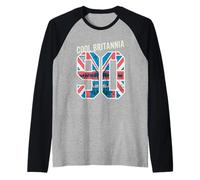 Cool Britannia 90s Vintage British Culture Design Raglan Baseball Tee