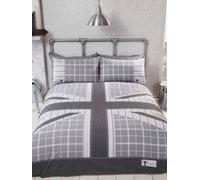 Cool Britannia Single Duvet Cover Set - Grey