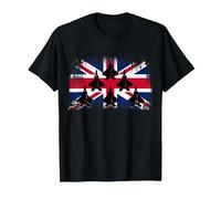 Cool British Aircraft T-Shirt, Men, Black, 3X-Large