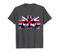 Cool British Aircraft T-Shirt, Men, Dark Heather Grey, Large