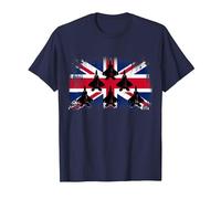 Cool British Aircraft T-Shirt, Men, Navy Blue, Large