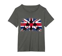 Cool British Aircraft T-Shirt, Women's Plus, Asphalt Grey, 1X