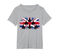 Cool British Aircraft T-Shirt, Women's Plus, Heather Grey, 6X