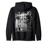 Cool Brittany Dogs Smoking Cigarette Street Art Design Zip Hoodie