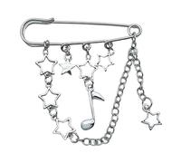 Cool Brooches Star Pendant Pin For Women Cross Tassels Chain Big Needle Buckle Pins Jewelry Bag Backpack Decor Pins Small