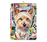 Cool Brown Dog A4 Clip Board Binder Organizer Plastic for Police Office Nurse Football Coaches Gold 9 x 12 in