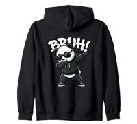 Cool Bruh Dabbing Panda With Sunglasses Dab Dance Zip Hoodie