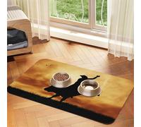 cool bull riding print PU Leather Feeding Mat for Dogs Cats Pet Food Mat Absorbent Non-Slip Rubber Bottom