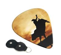 Cool Bull Riding Printed Guitar Picks 6 Pcs Guitar Plectrum Acoustic Electric Guitar Pick For Bass Electric Acoustic Guitars Ukulele Thin Medium Thick Set 0.46mm