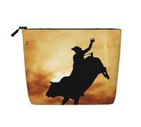Cool Bull Riding Printed Make up Bag for Women Makeup Bags Zipper Travel Cosmetic Bags Pouch Organizer