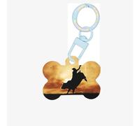 Cool Bull Riding Printing Dog Tag Bone Shaped Double Sided Pattern Dog Id Tags Bone Shaped Pet Name Tags Dog Collar Tags