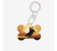 Cool Bull Riding Printing Dog Tag Bone Shaped Double Sided Pattern Dog Id Tags Bone Shaped Pet Name Tags Dog Collar Tags