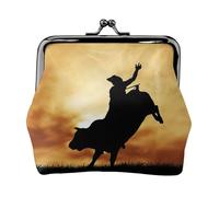 Cool Bull Riding Small Makeup Bag for Purse, Mini Portable Cosmetic Bags, for Gym and Daily Use