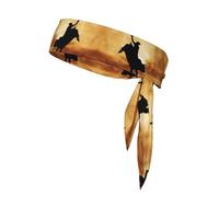 Cool Bull Riding Unisex Sports Head Tie - Double-Sided, Moisture-Wicking Workout Headband, Adjustable Knotted Band for Running, Yoga & Gym