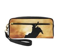 Cool Bull Riding Women Cosmetic Bag Travel with Two Pockets for Daily Beauty Essentials Accessories Organizer