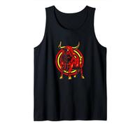 Cool bull with red gold color vintage illustration Tank Top
