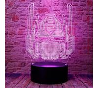 Cool Bumblebee Transformer Anime Character Autobots 3D Knight Trans LED Bedroom Decor Sleep Table Lamp with Remote 7 Colors Acrylic Visual Night Light Birthday Christmas Gifts for Fans Kids