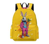 Cool Bunny Design School Bag Boys Girls 8-14 Backpack Rabbit Rucksack for Study Days, Practical Outdoor Rucksack for Study Days and Travel and Everyday Lessons