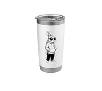 Cool Bunny Hipster Black Sunglasses Easter Rabbit 4 Boy Kids Stainless Steel Insulated Tumbler