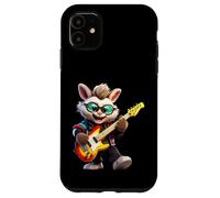 Cool Bunny Playing Electric Guitar Rocker Musician Case for iPhone 11