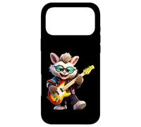 Cool Bunny Playing Electric Guitar Rocker Musician Case for iPhone 17 Pro Max