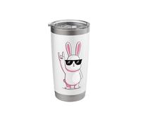 Cool Bunny Rock Rabbit Hipster Vibe Funny Animal Design Stainless Steel Insulated Tumbler