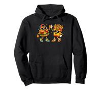 Cool Burger and Fries High Five Fast Food Art Pullover Hoodie