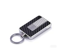 Cool Butane Keychain Lighter Refillable Windproof Green Flame Torch Lighter Adjustable Flame for Outdoor Candle EDC Tool (Silver)