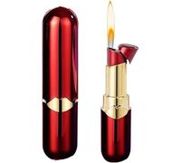 Cool butane lighter, stylish women's compact portable lighter, torch lighter, soft flame refillable butane gas lighter for girls, women, festivals(Red)