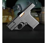 Cool Butane Pistol Torch Lighter - Jet Flame, Butane Pipe Lighter Refillable, Built-In Cigarette Box Can Hold 20 Cigarettes, for Kitchen Cooking, Camping Trips, Unique Gift for Men (Metal Black)