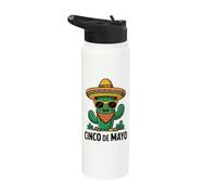 Cool Cactus Sombrero Cinco de Mayo Fiesta Vibe Stainless Steel Insulated Water Bottle