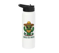 Cool Cactus Sombrero Cinco de Mayo Fiesta Vibe Stainless Steel Insulated Water Bottle