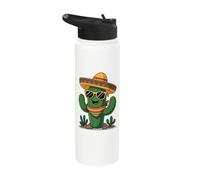 Cool Cactus Sombrero Cinco De Mayo Fiesta Vibes Stainless Steel Insulated Water Bottle