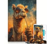Cool Camel Sipping Drink in The Spa 1000 Piece Jigsaws for Adults Puzzle Reason Skill, Rich Detail, Happy Challenge, Perfect Art (38x26cm)