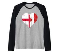 Cool Canada England Flag for Proud Canadian English Pride Raglan Baseball Tee