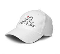 Cool Caps for Men I Love My Mom Let's Me Play Video Casquette Graphic Hats for Men Worlds Best Dad Hat