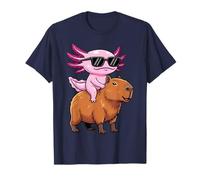 Cool Capybara Axolotl Graphic Kids Boys Cute Animal Lovers T-Shirt