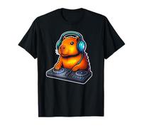 Cool Capybara DJ Funny DJ Capybara Disc Jockey Good Vibes T-Shirt