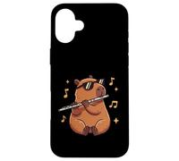 Cool Capybara Playing The Flute Case for iPhone 16 Plus