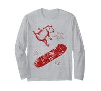 Cool Capybara Skating Artwork Capybara Skateboard Sarcastic Long Sleeve T-Shirt