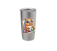 Cool Capybara Summer Holiday Relaxing Cute Vacation Capybara Stainless Steel Insulated Tumbler