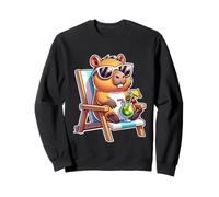 Cool Capybara Summer Holiday Relaxing Cute Vacation Capybara Sweatshirt