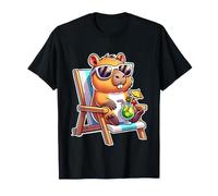 Cool Capybara Summer Holiday Relaxing Cute Vacation Capybara T-Shirt