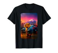 Cool Capybara Tokyo Skyline Mount Fuji Japan Street Style T-Shirt