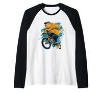 Cool Capybara with Bike for Stunts and Bikes Lovers Raglan Baseball Tee