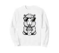 Cool Capybara with Sunglasses Drinking Milkshake Capybara Sweatshirt