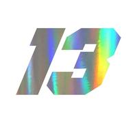 Cool Car Stickers - Thirteen Digit Symbol Decal, High Accuracy Cut Vinyl Material, Weatherproof Durablee Adhesive Design, Sleek Modern Decorative Emblem Accentt | Interior Exterior Personalization For