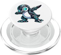 Cool Cartoon Cyborg Penguin Dabbing Robot PopSockets PopGrip for MagSafe